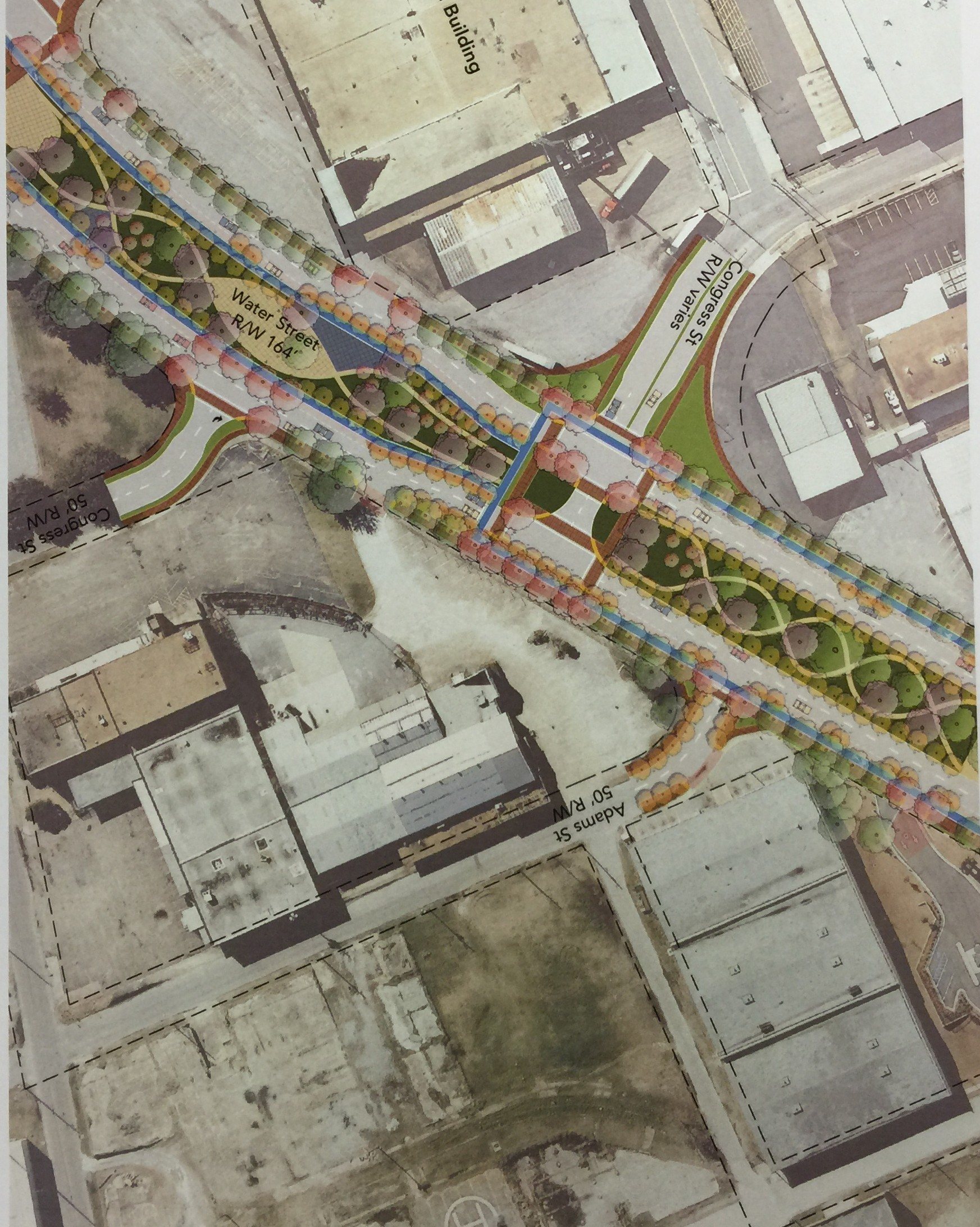 Water Street master plan showing the Meridian at the Port site