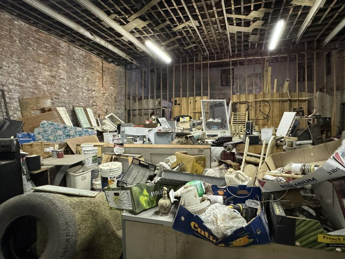 The Ace Theatre interior while used for storage