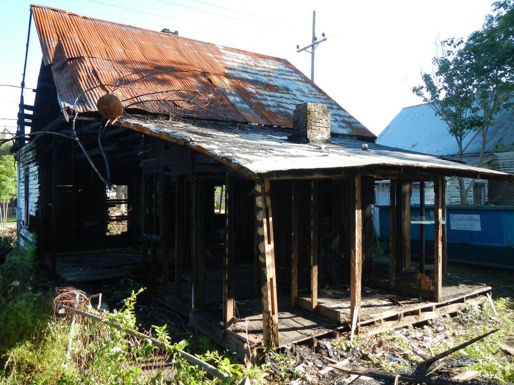 Rear of the Warren Street cottages before restoration